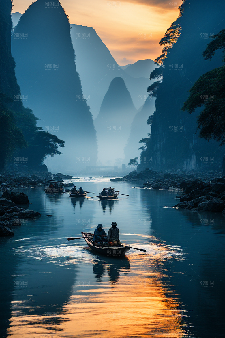 桂林山水旅行广西摄影图