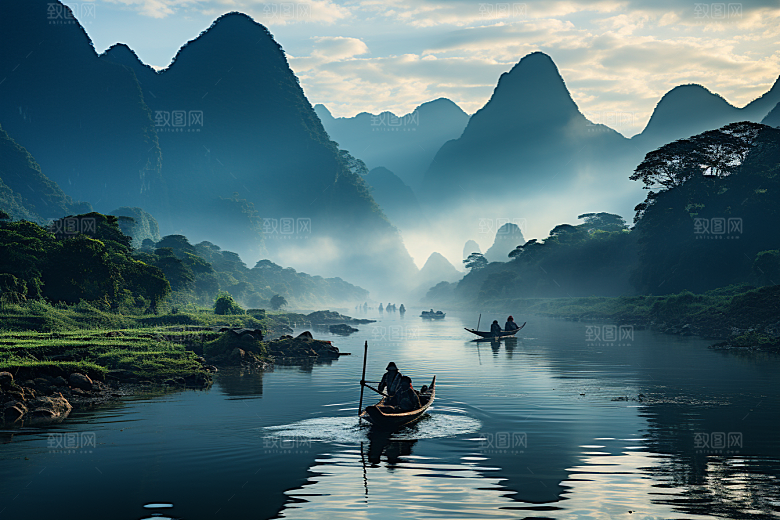 桂林山水大气阳朔摄影图