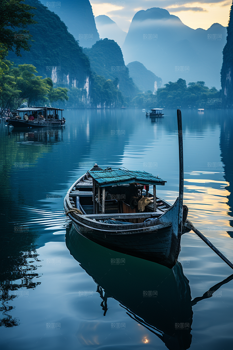 桂林山水河流旅行摄影图
