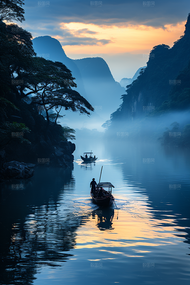 桂林山水阳朔风光摄影图