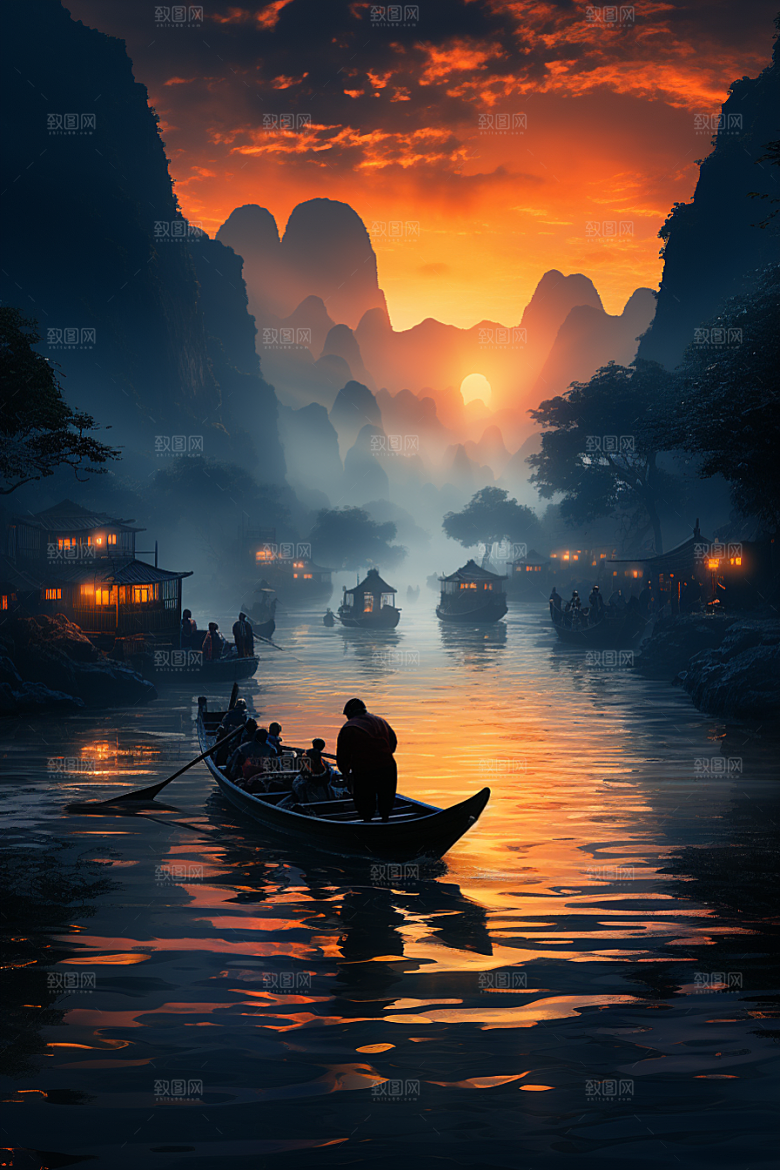 桂林山水广西精致摄影图
