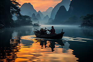 桂林山水唯美旅游摄影图
