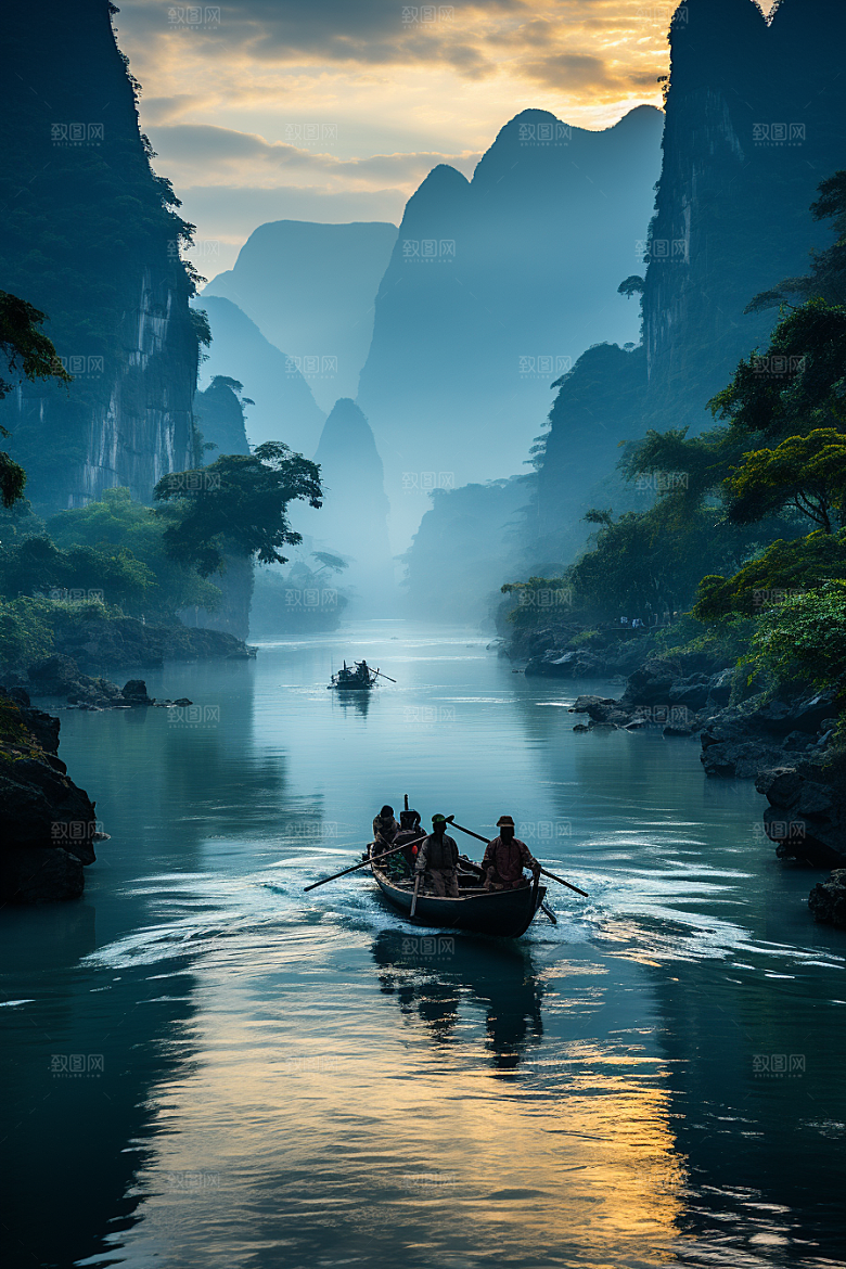 桂林山水漓江广西摄影图