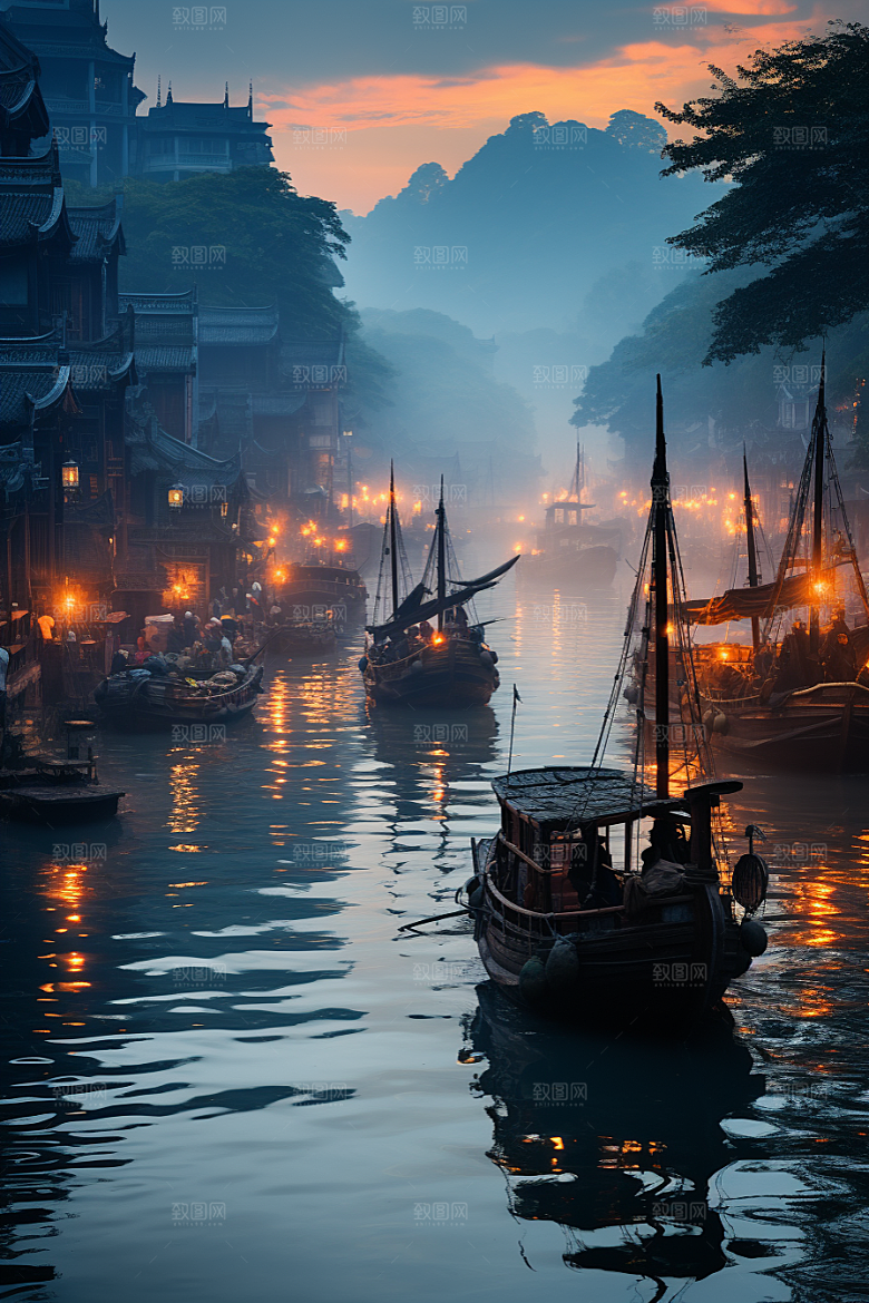 桂林山水河流高清摄影图