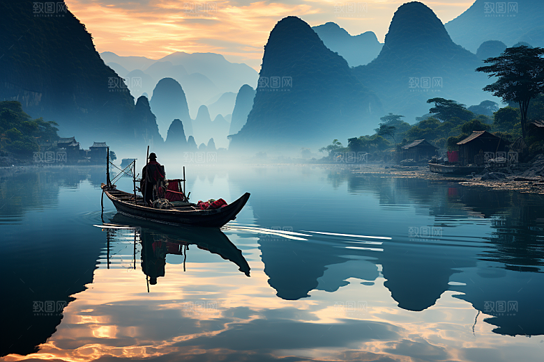 桂林山水自然阳朔摄影图