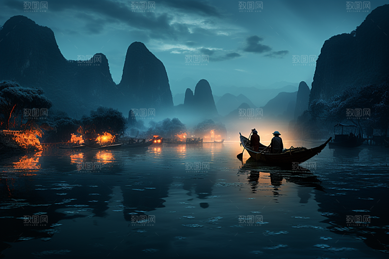 桂林山水风光自然摄影图