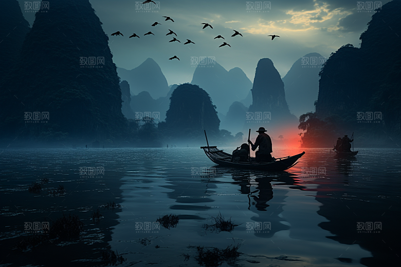 桂林山水广西旅游摄影图