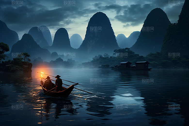 桂林山水精致河流摄影图