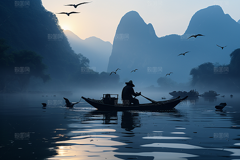 桂林山水高清漓江摄影图