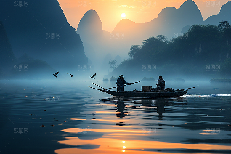 桂林山水唯美旅游摄影图