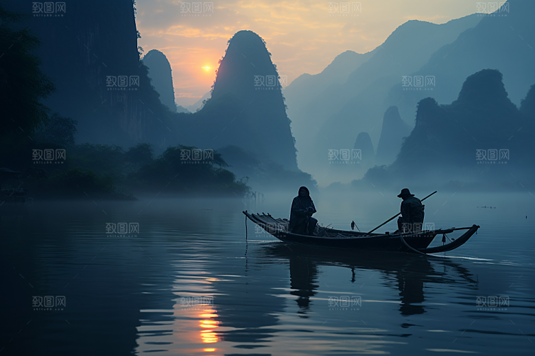 桂林山水漓江旅游摄影图