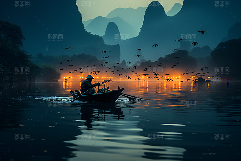 桂林山水风光河流摄影图