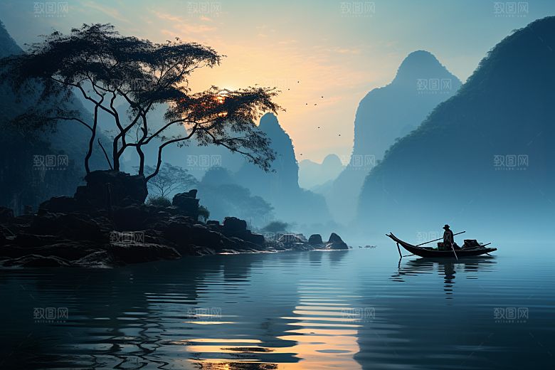 桂林山水旅行风光摄影图