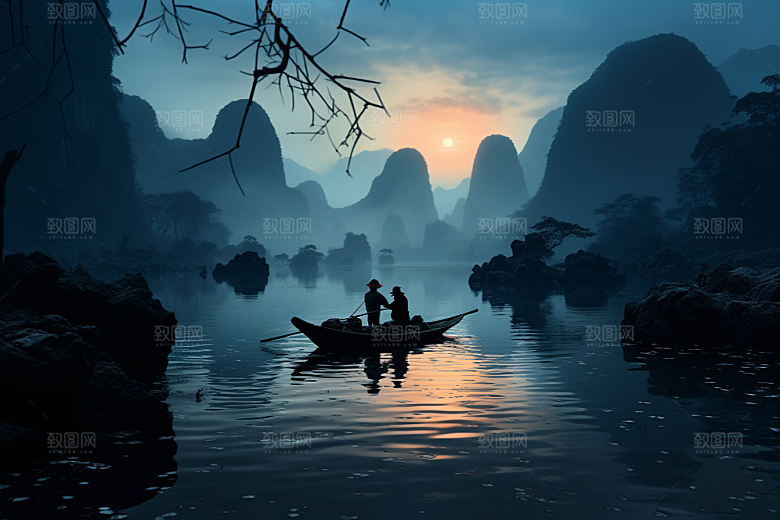 桂林山水精致广西摄影图