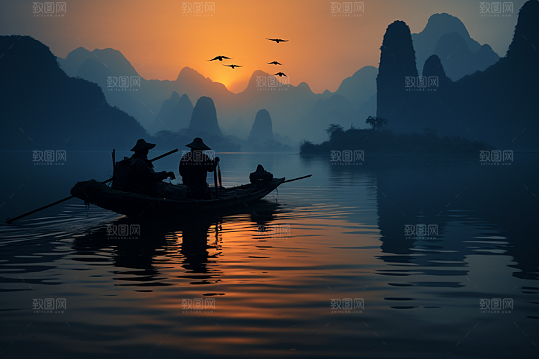桂林山水漓江阳朔摄影图