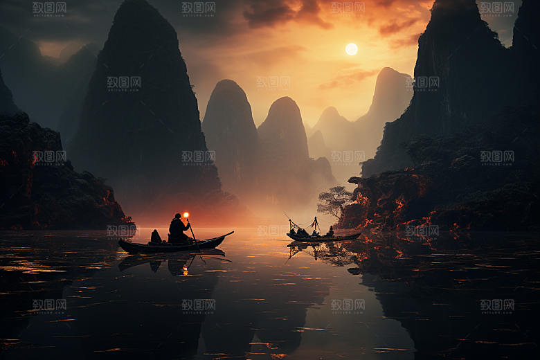 桂林山水旅游旅行摄影图