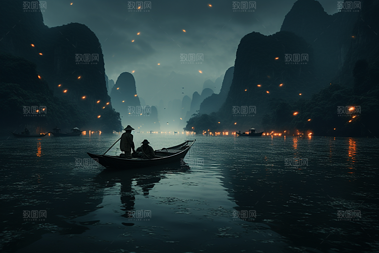 桂林山水精致广西摄影图