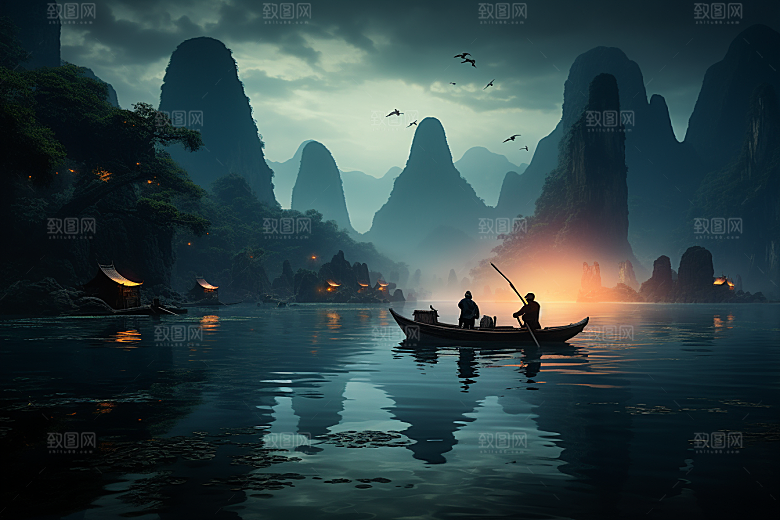 桂林山水旅游风光摄影图