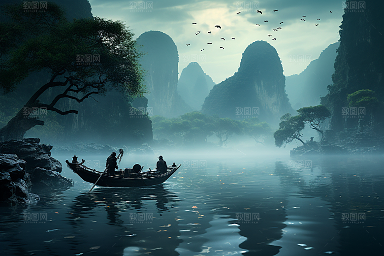 桂林山水广西旅游摄影图