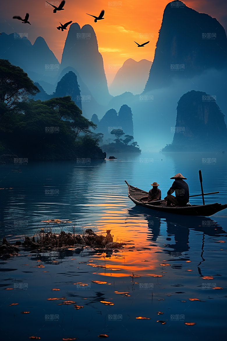 桂林山水漓江精致摄影图