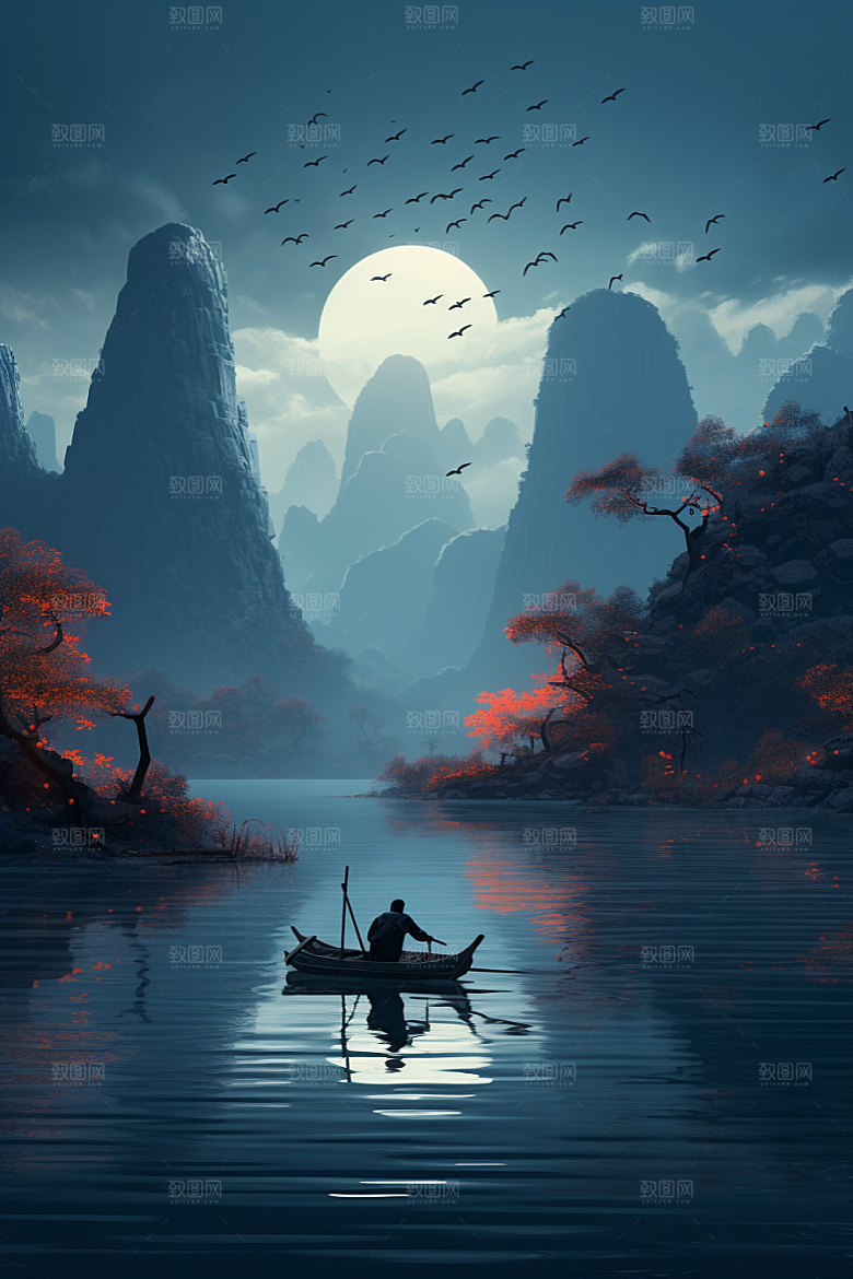 桂林山水旅行山川摄影图