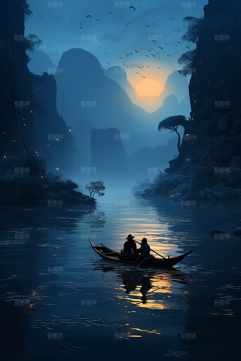 桂林山水广西大气摄影图