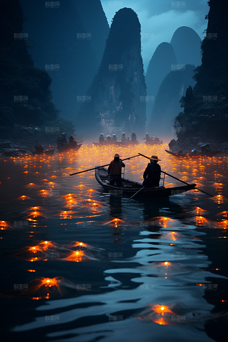 桂林山水河流精致摄影图