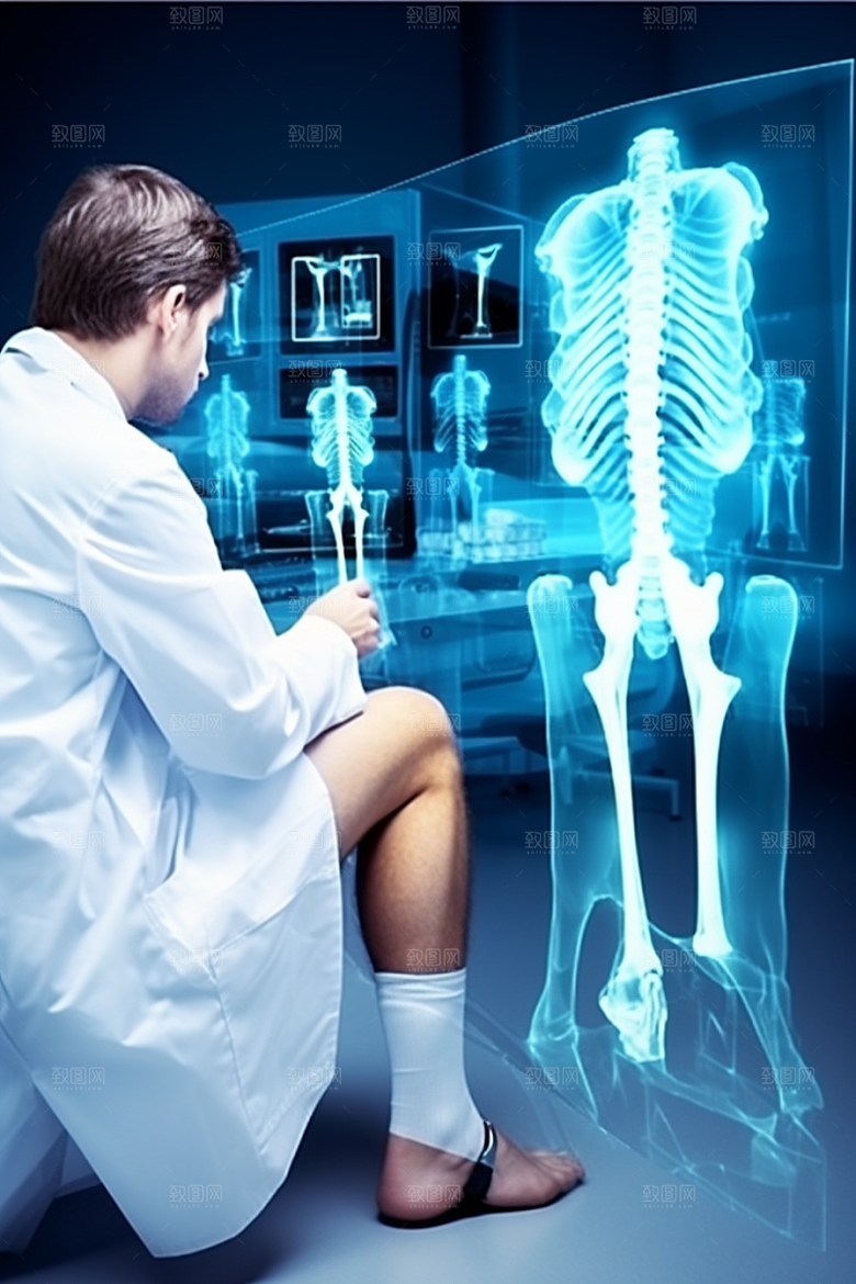 骨骼X光人体透视医疗素材