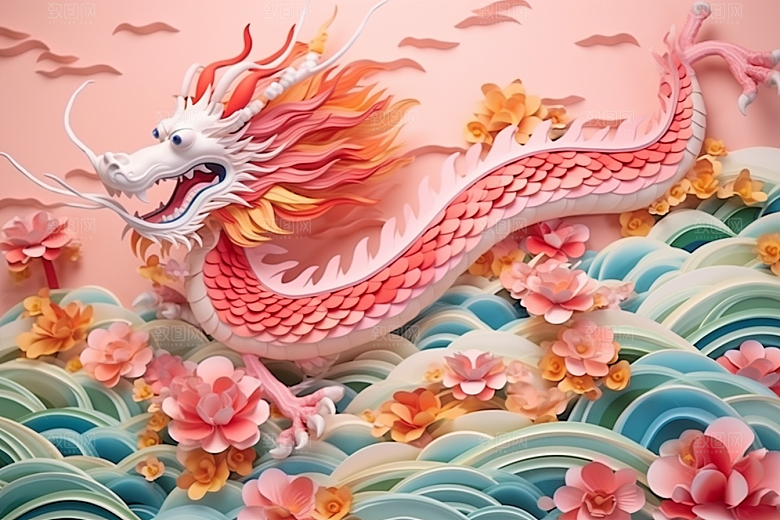 国潮长城精致立体剪纸