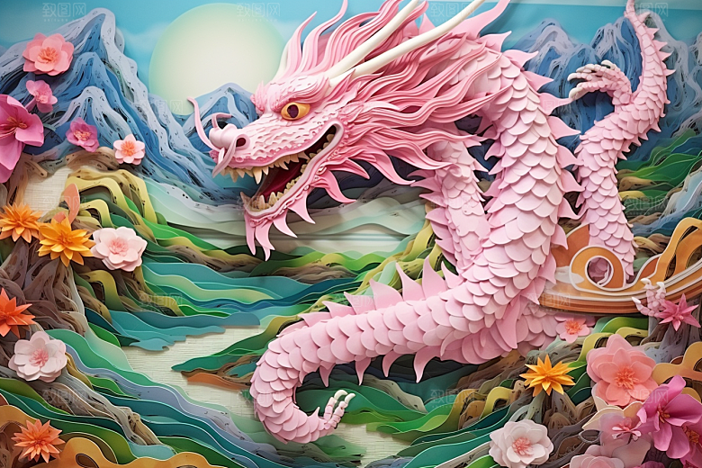 国潮长城精致新中式剪纸