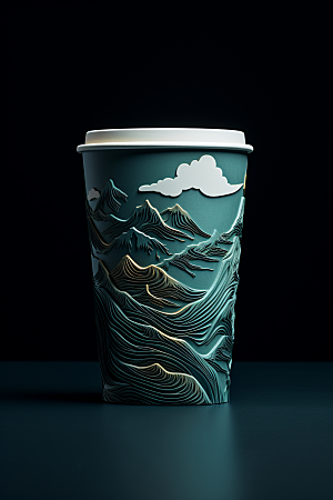 国潮风奶茶传统艺术传统艺术饮料杯