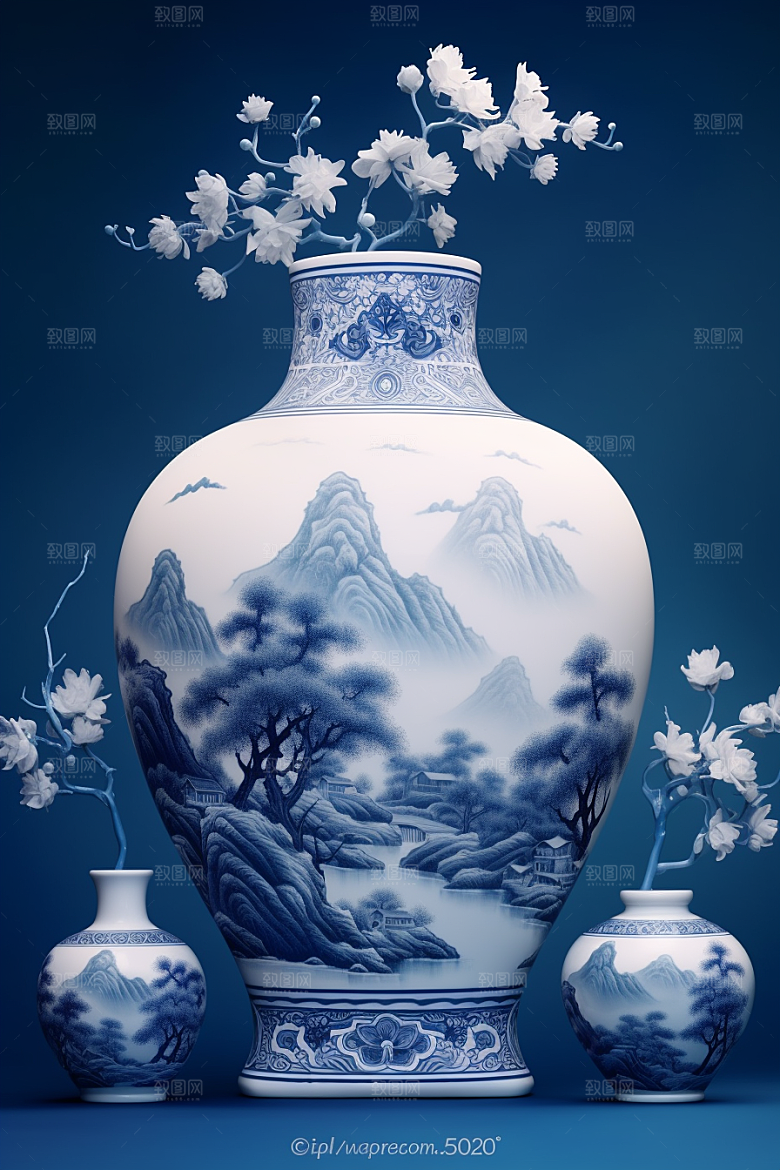 青花瓷中国风丹青瓷器