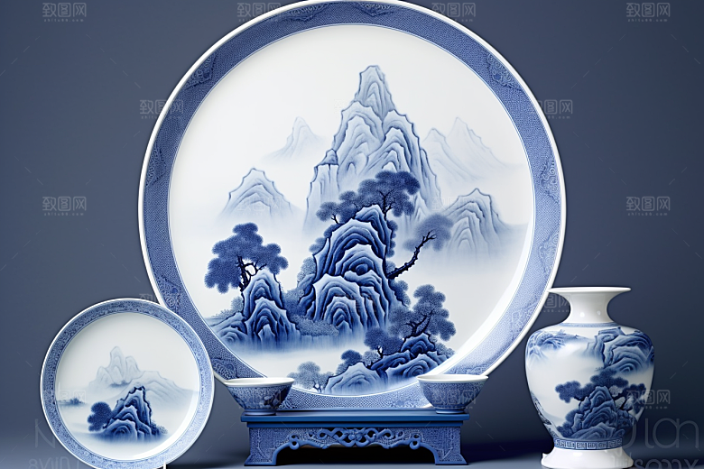 青花瓷古董陶瓷瓷器