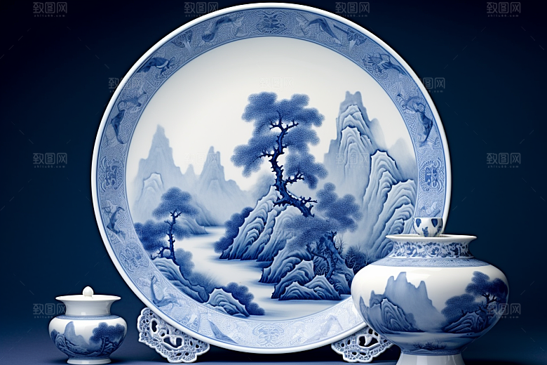 青花瓷器皿丹青瓷器