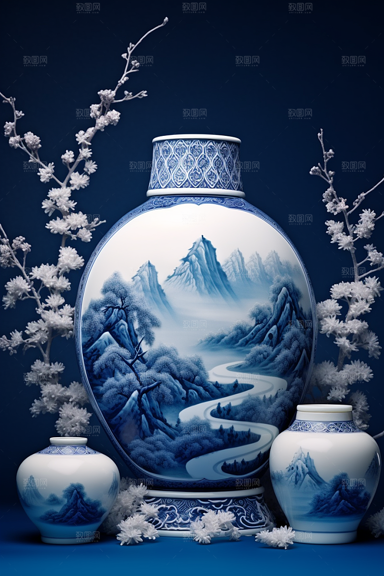 青花瓷丹青陶瓷瓷器