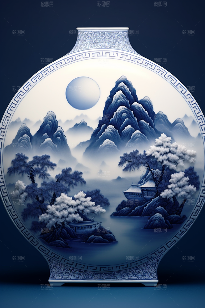 青花瓷中国风陶瓷瓷器