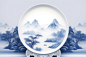 青花瓷陶瓷中国风瓷器