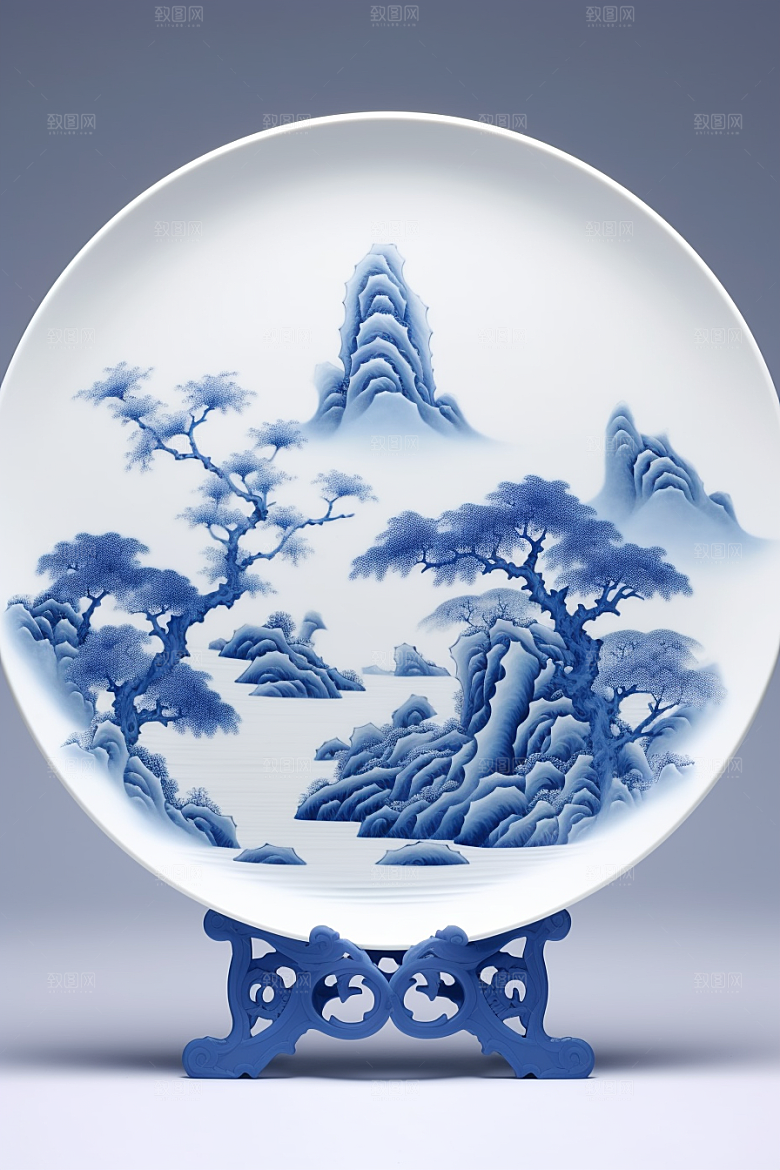 青花瓷陶瓷国潮瓷器