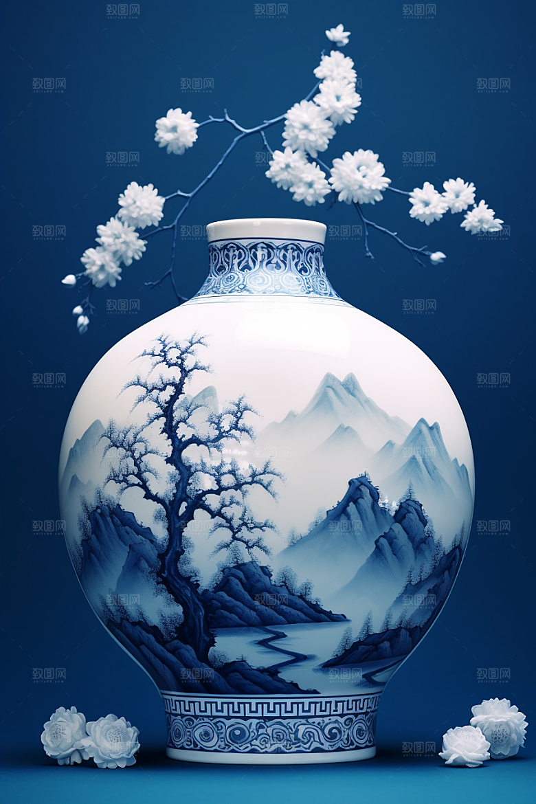 青花瓷陶瓷古董瓷器