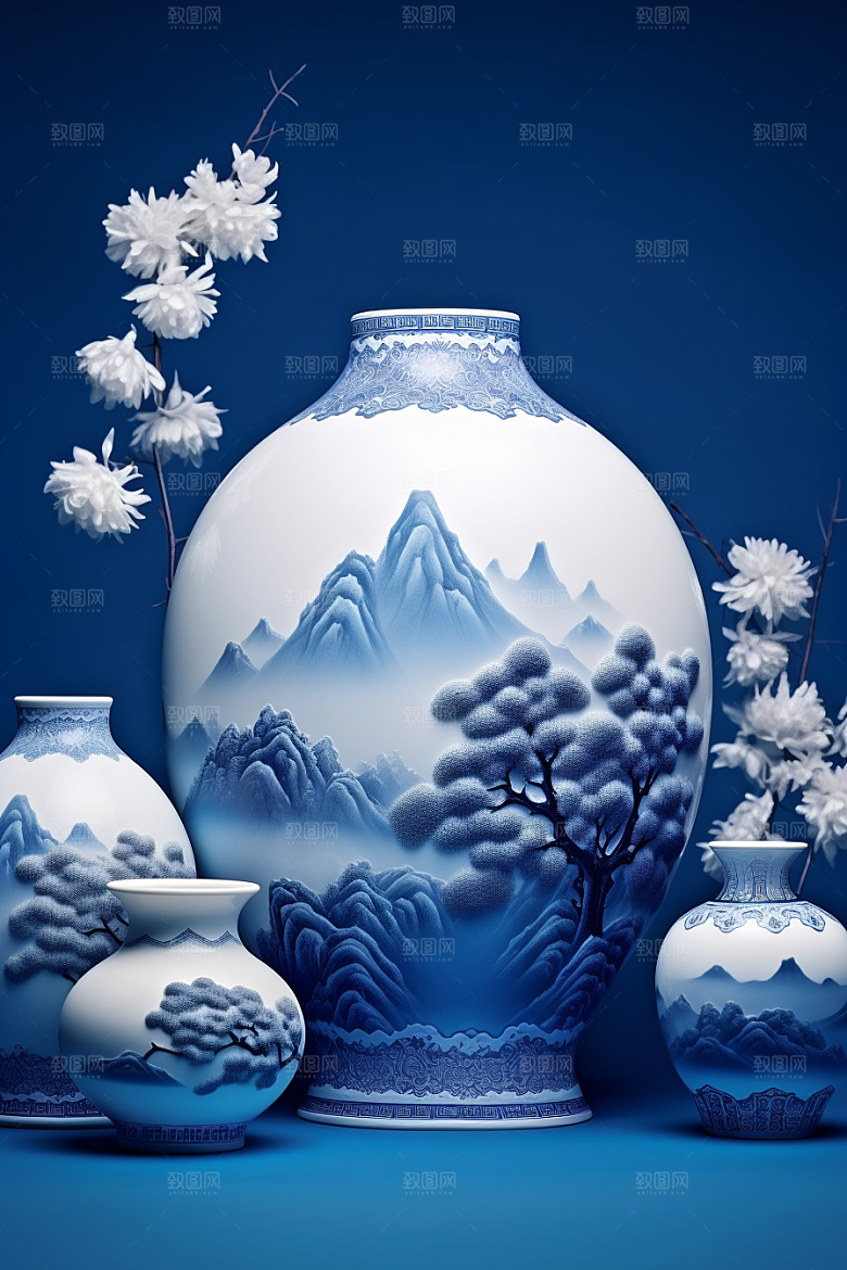 青花瓷器皿丹青瓷器