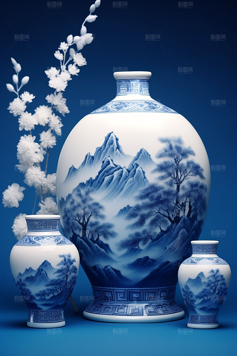 青花瓷丹青陶瓷瓷器