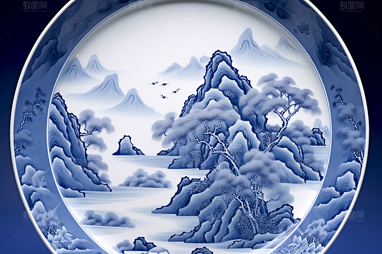 青花瓷古董陶瓷瓷器