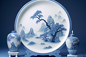 青花瓷器皿中国风瓷器