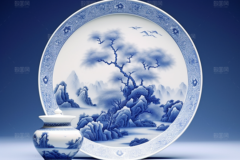 青花瓷陶瓷古董瓷器