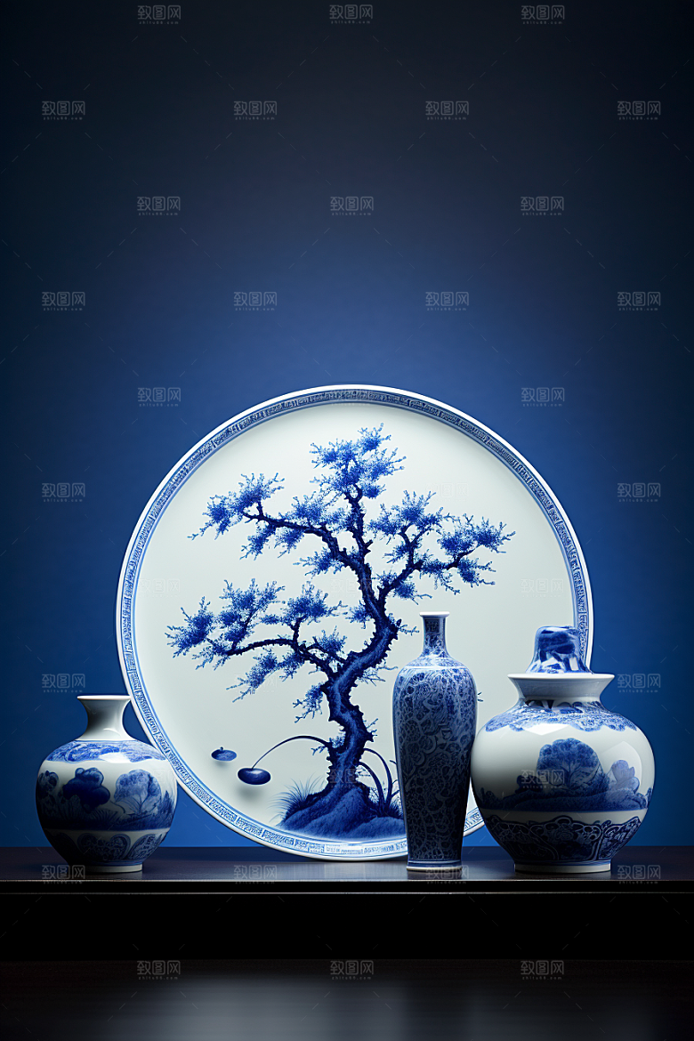 青花瓷器皿丹青瓷器