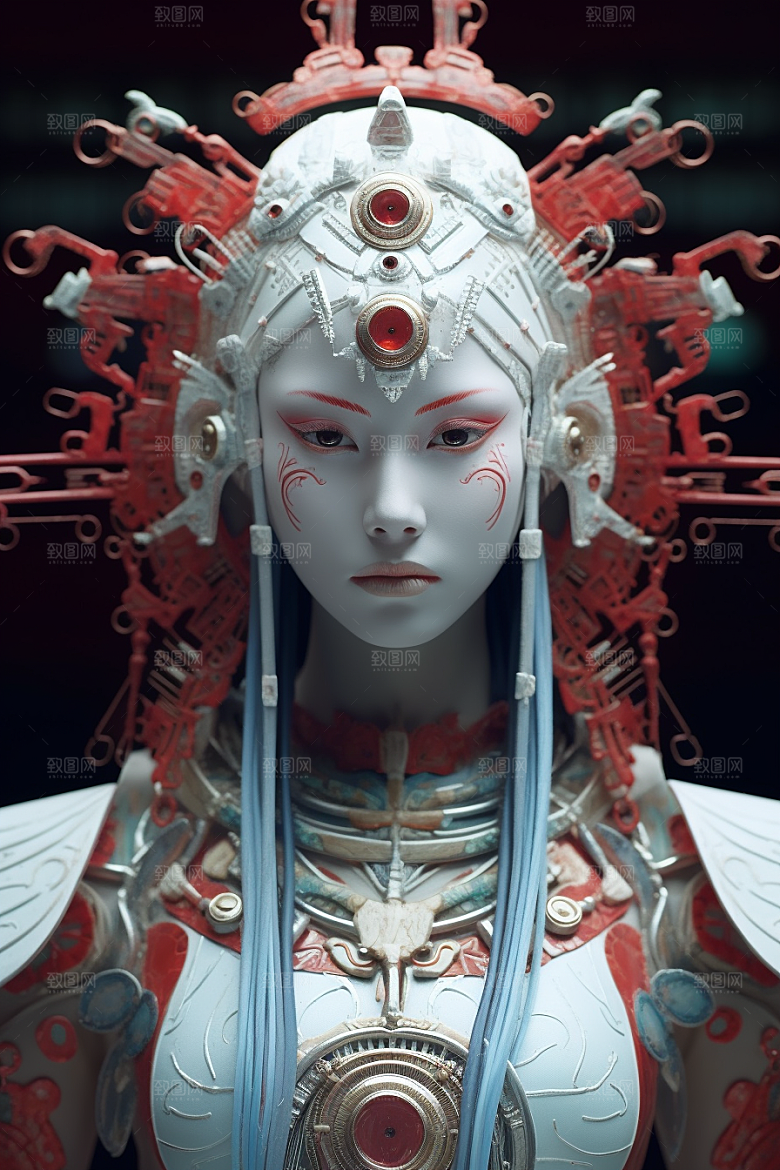 科幻国潮人物神话赛博朋克模型