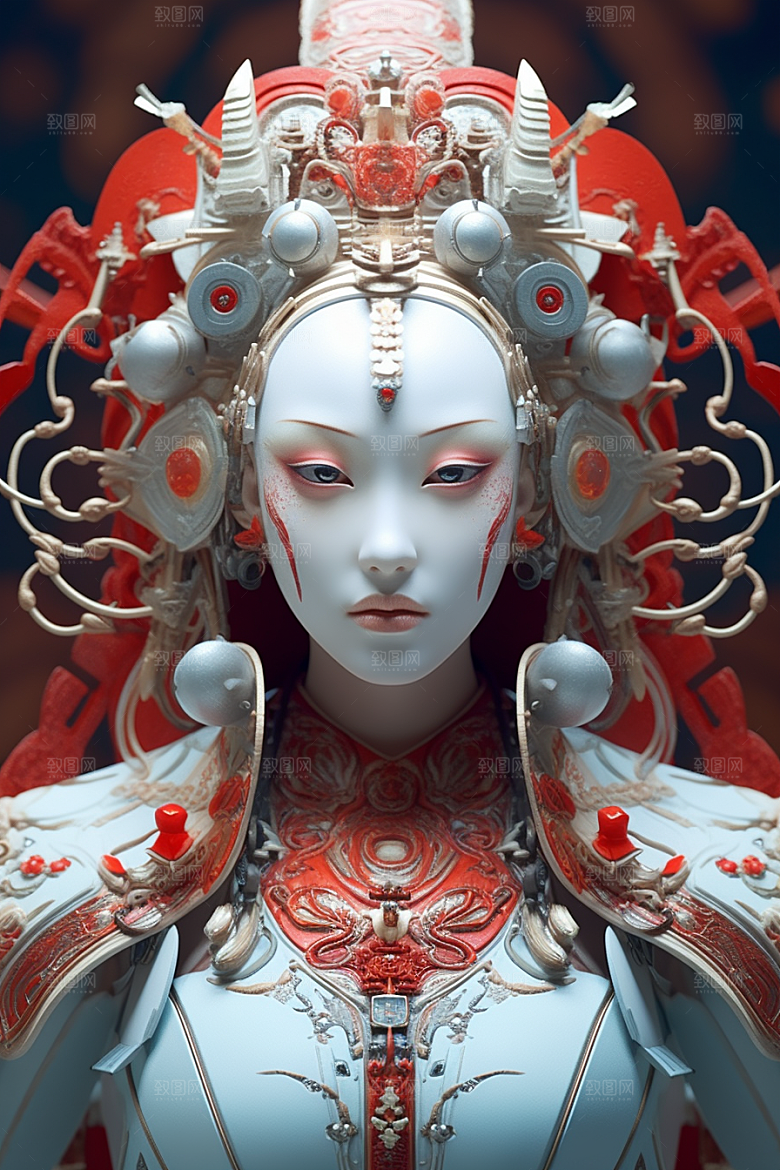 科幻国潮人物神话形象模型