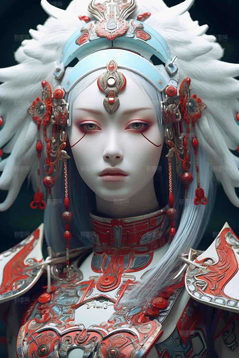 科幻国潮人物赛博朋克科技模型