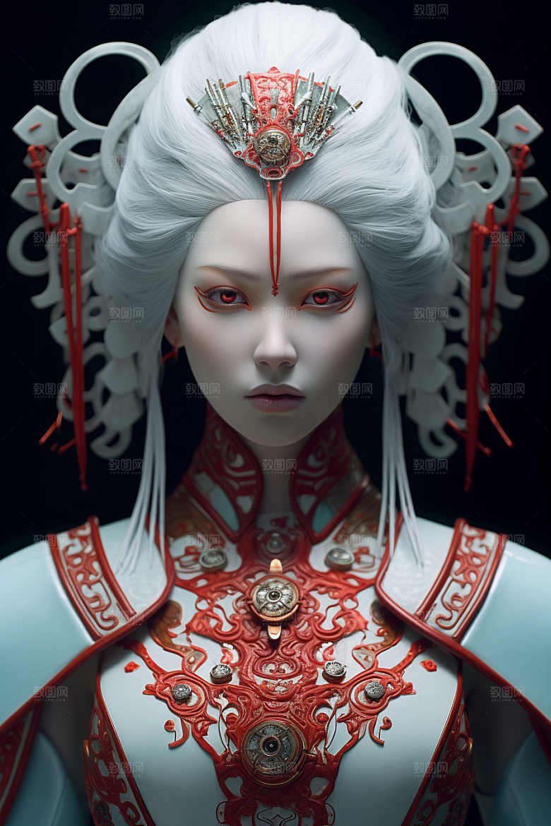 科幻国潮人物未来赛博朋克模型