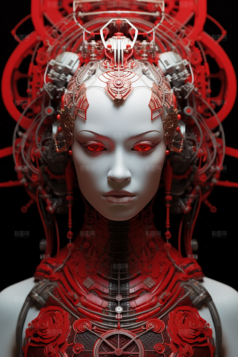 科幻国潮人物科技中国风模型